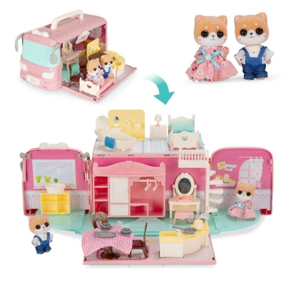 Brand new critters Camper Van Playset Pretend Play Dollhouse with Tiny Critters